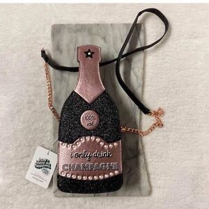 Skinny Dip I only drink Champagne Crossbody Bag Glitter New New Year’s eve
